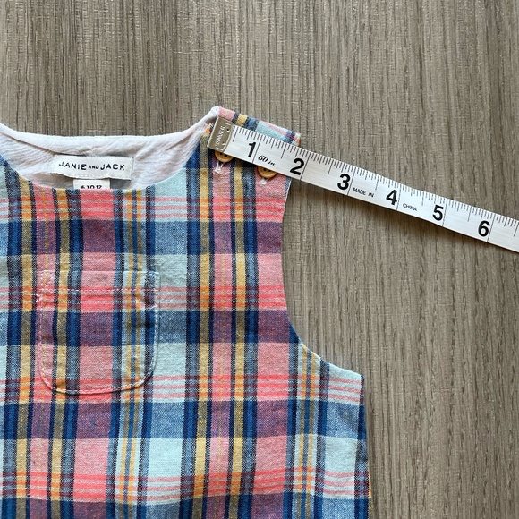 NWT Janie & Jack Plaid Linen One Piece and Tiger Short Sleeve Onesie Blue 6-12M - Picture 6 of 16